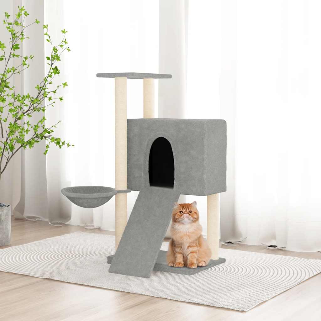 Vidaxl -Katzenmöbel mit Sisal -Kratzerpfosten 96 cm hellgrau