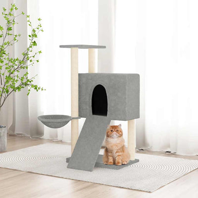 Vidaxl -Katzenmöbel mit Sisal -Kratzerpfosten 96 cm hellgrau