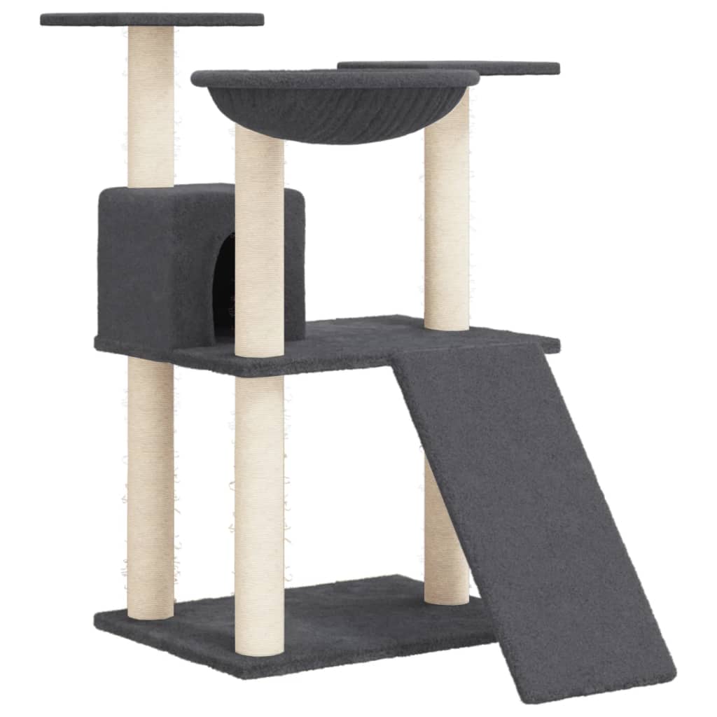 Vidaxl -Katzenmöbel mit Sisal -Kratzerpfosten 83 cm dunkelgrau