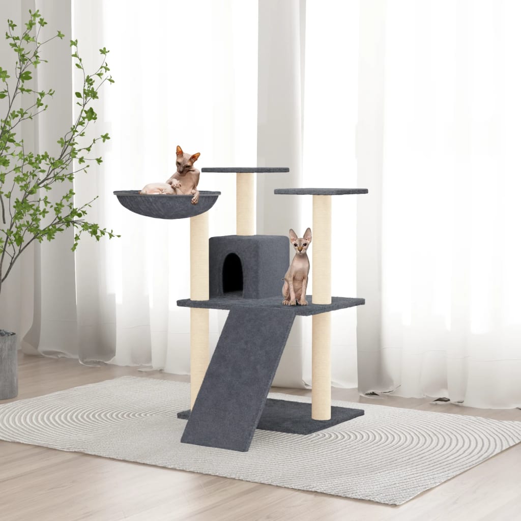 Vidaxl -Katzenmöbel mit Sisal -Kratzerpfosten 83 cm dunkelgrau