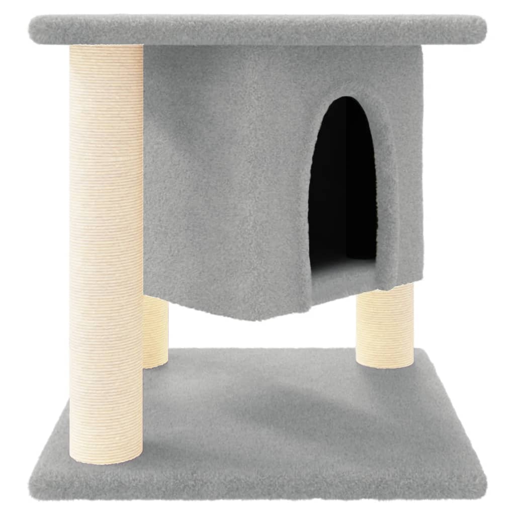 Vidaxl -Katzenmöbel mit Sisal -Kratzerpfosten 37 cm hellgrau