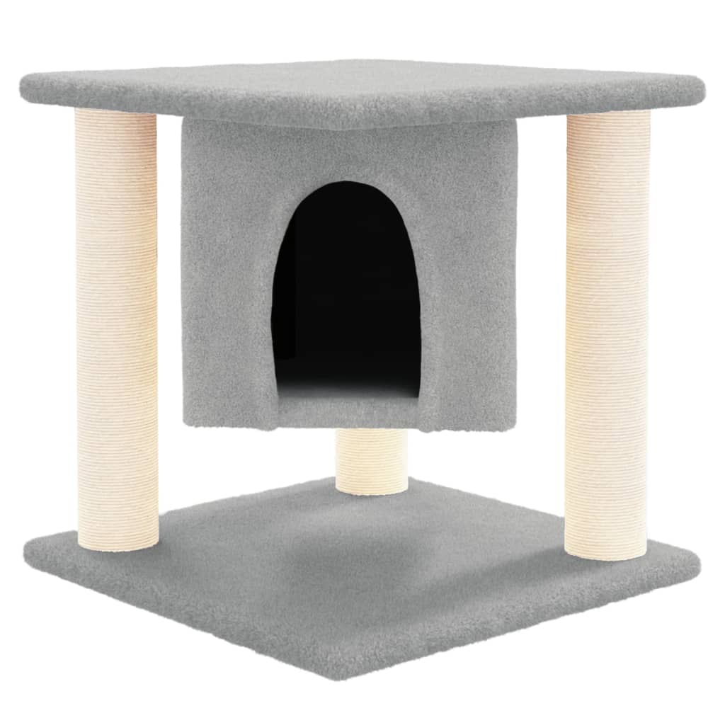Vidaxl -Katzenmöbel mit Sisal -Kratzerpfosten 37 cm hellgrau