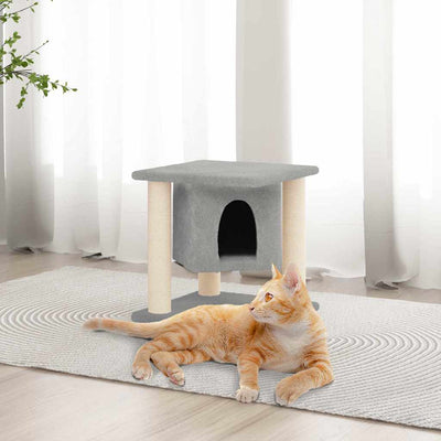 Vidaxl -Katzenmöbel mit Sisal -Kratzerpfosten 37 cm hellgrau