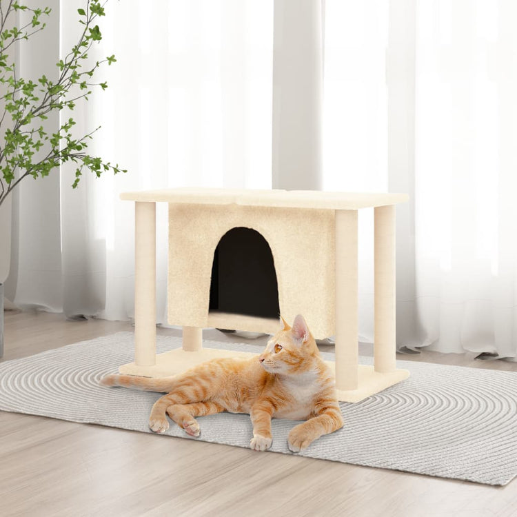 Vidaxl -Katzenmöbel mit Sisal -Kratzerposten 50 cm Creme -Colored