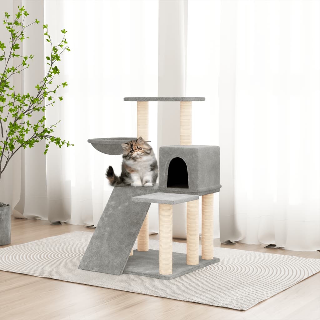 Vidaxl -Katzenmöbel mit Sisal -Kratzerpfosten 82 cm hellgrau