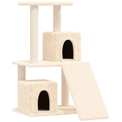 Vidaxl -Katzenmöbel mit Sisal -Kratzerpfosten 82 cm creme -geläutet