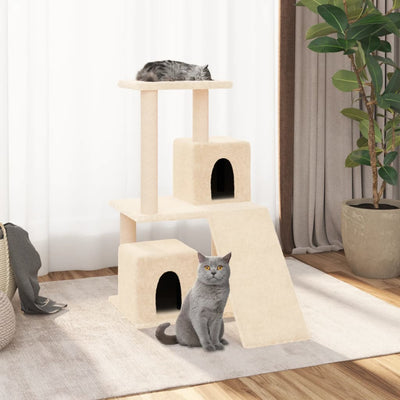 Vidaxl -Katzenmöbel mit Sisal -Kratzerpfosten 82 cm creme -geläutet
