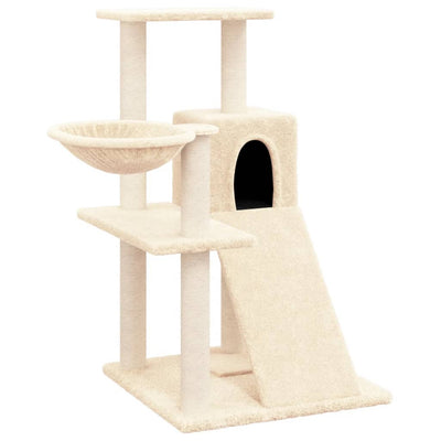 Vidaxl -Katzenmöbel mit Sisal -Kratzerpfosten 82 cm creme -geläutet