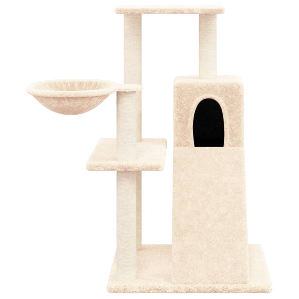 Vidaxl -Katzenmöbel mit Sisal -Kratzerpfosten 82 cm creme -geläutet