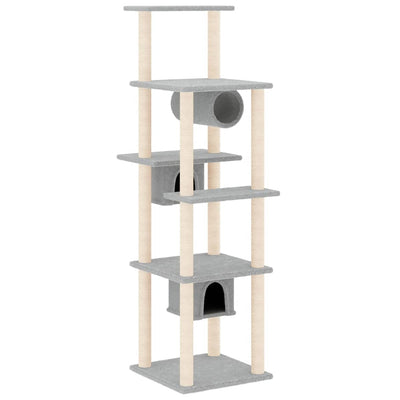 Vidaxl -Katzenmöbel mit Sisal -Kratzerpfosten 169 cm hellgrau