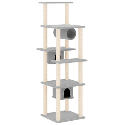Vidaxl -Katzenmöbel mit Sisal -Kratzerpfosten 169 cm hellgrau