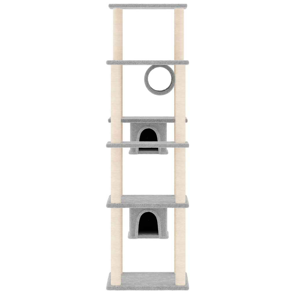 Vidaxl -Katzenmöbel mit Sisal -Kratzerpfosten 169 cm hellgrau