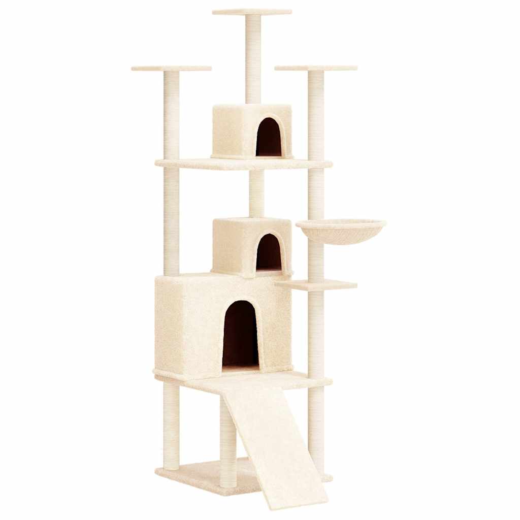 Vidaxl -Katzenmöbel mit Sisal -Kratzerposten 175 cm cremefarben -gelöscht
