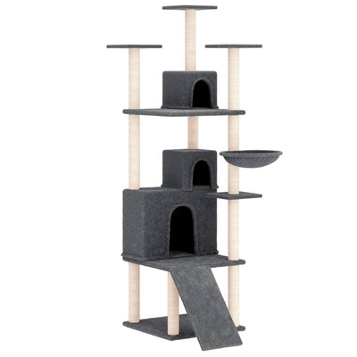 Vidaxl -Katzenmöbel mit Sisal -Kratzerpfosten 175 cm dunkelgrau