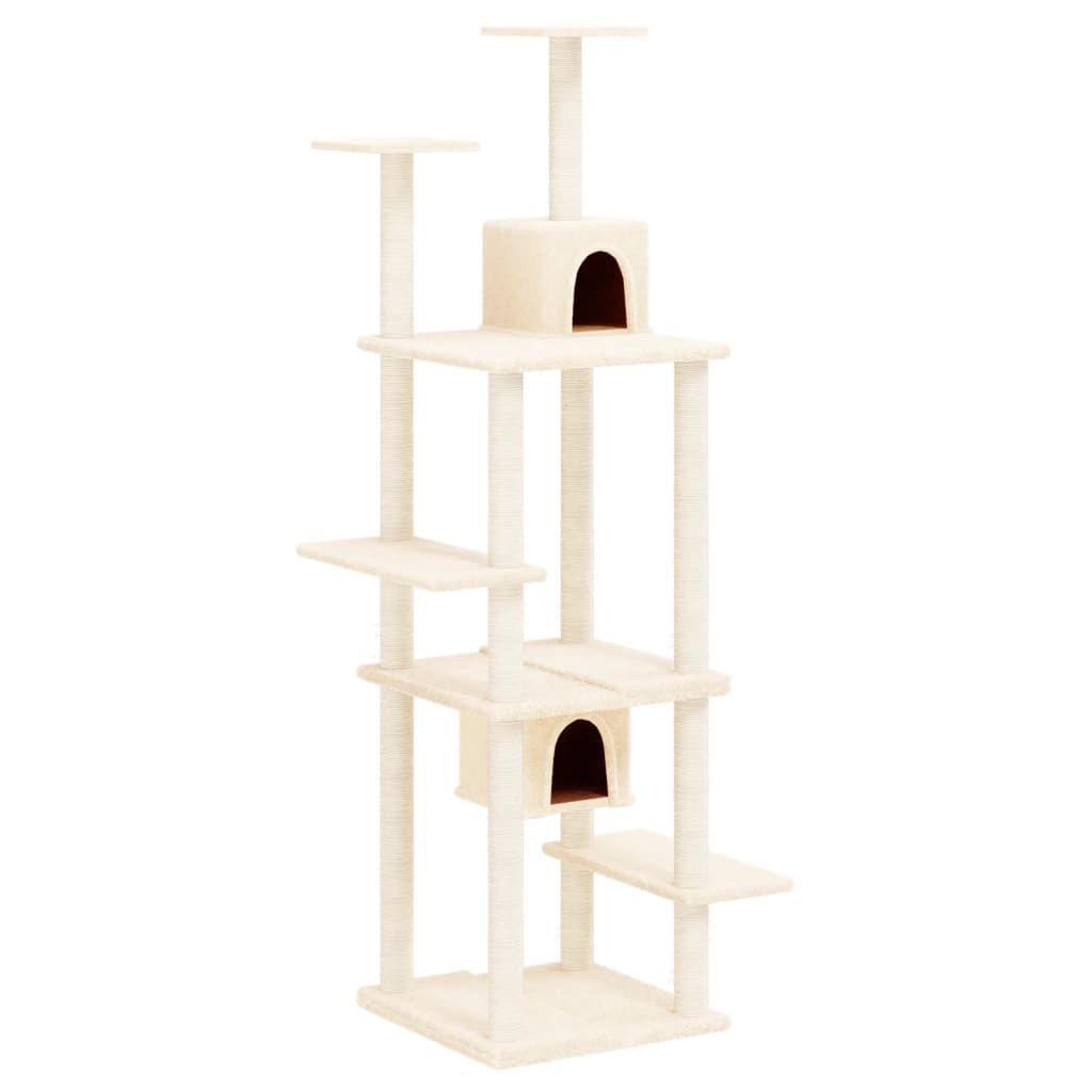 Vidaxl -Katzenmöbel mit Sisal -Kratzer -Pfosten 176 cm Creme -Colored