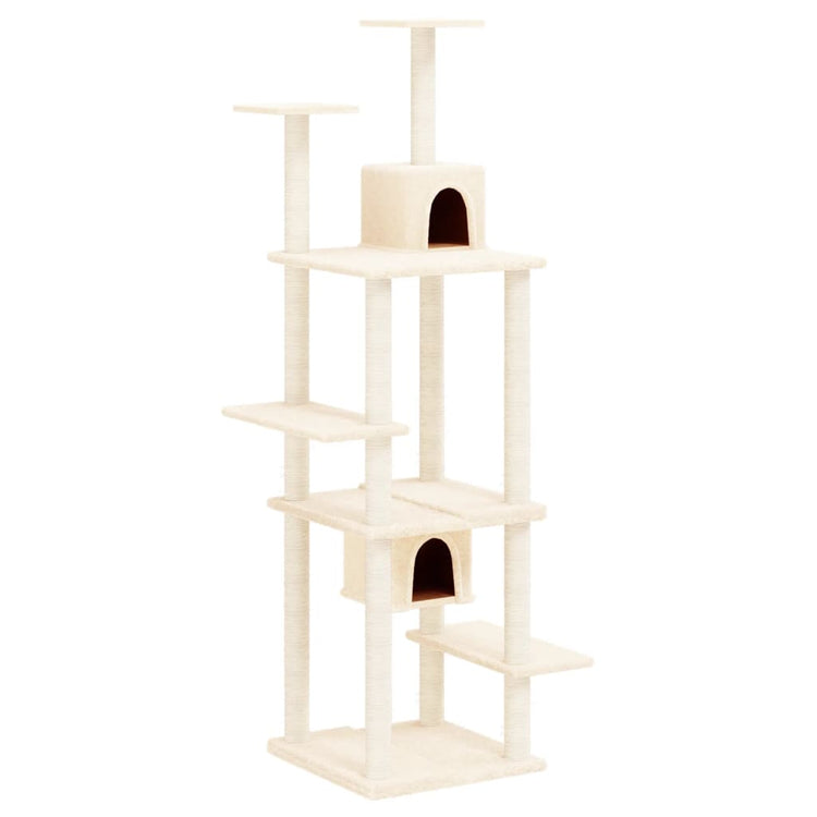 Vidaxl -Katzenmöbel mit Sisal -Kratzer -Pfosten 176 cm Creme -Colored
