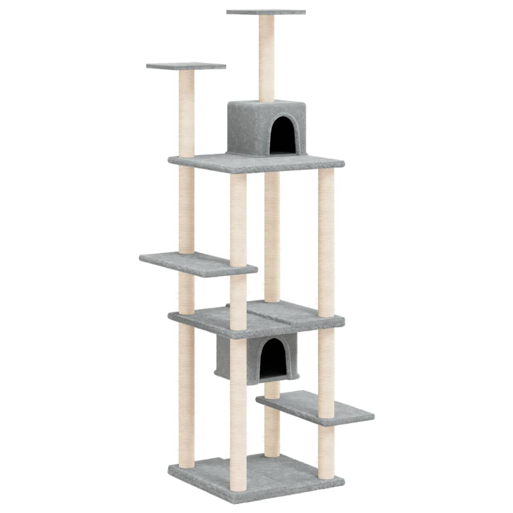 Vidaxl -Katzenmöbel mit Sisal -Kratzern 176 cm hellgrau