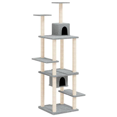Vidaxl -Katzenmöbel mit Sisal -Kratzern 176 cm hellgrau