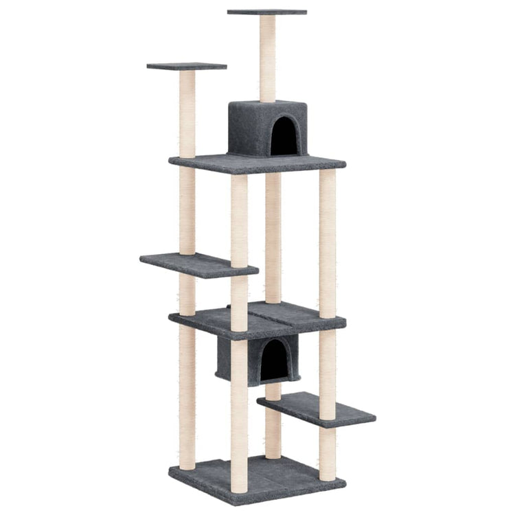 Vidaxl -Katzenmöbel mit Sisal -Kratzerpfosten 176 cm dunkelgrau