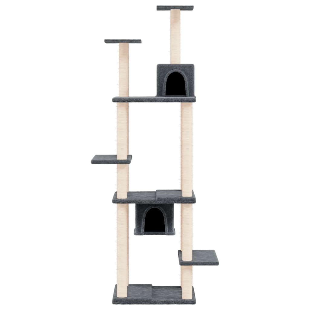 Vidaxl -Katzenmöbel mit Sisal -Kratzerpfosten 176 cm dunkelgrau