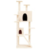 Vidaxl -Katzenmöbel mit Sisal -Kratzerpfosten 153 cm creme -gelenkt