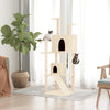 Vidaxl -Katzenmöbel mit Sisal -Kratzerpfosten 153 cm creme -gelenkt