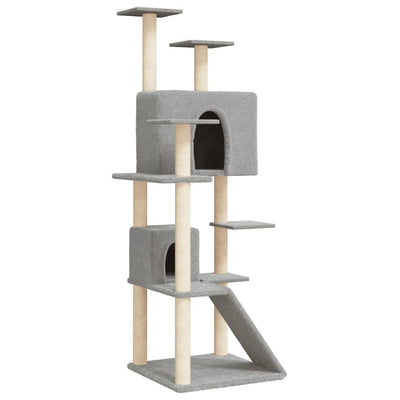Vidaxl -Katzenmöbel mit Sisal -Kratzerpfosten 153 cm hellgrau
