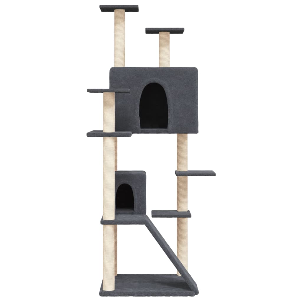 Vidaxl -Katzenmöbel mit Sisal -Kratzerpfosten 153 cm dunkelgrau
