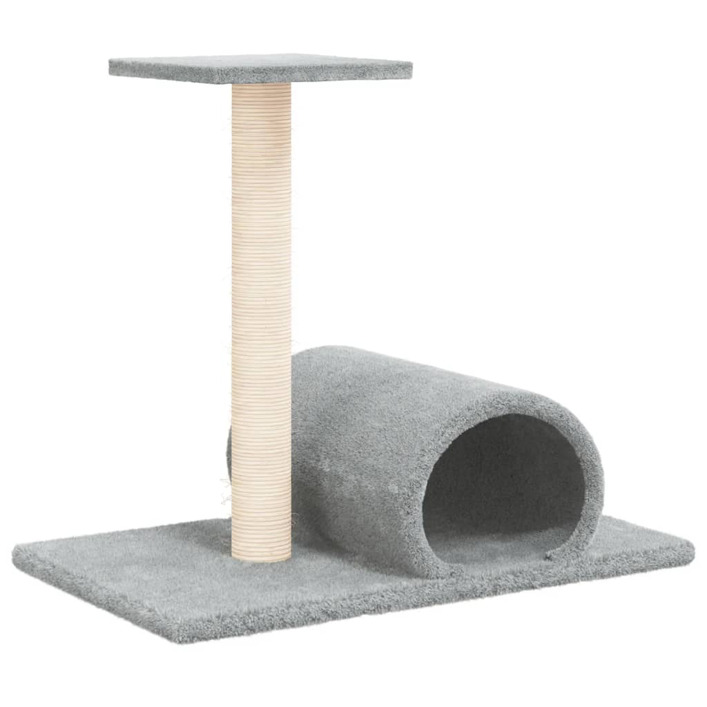 Vidaxl -Katzenmöbel mit Tunnel 60x34.5x50 cm hellgrau