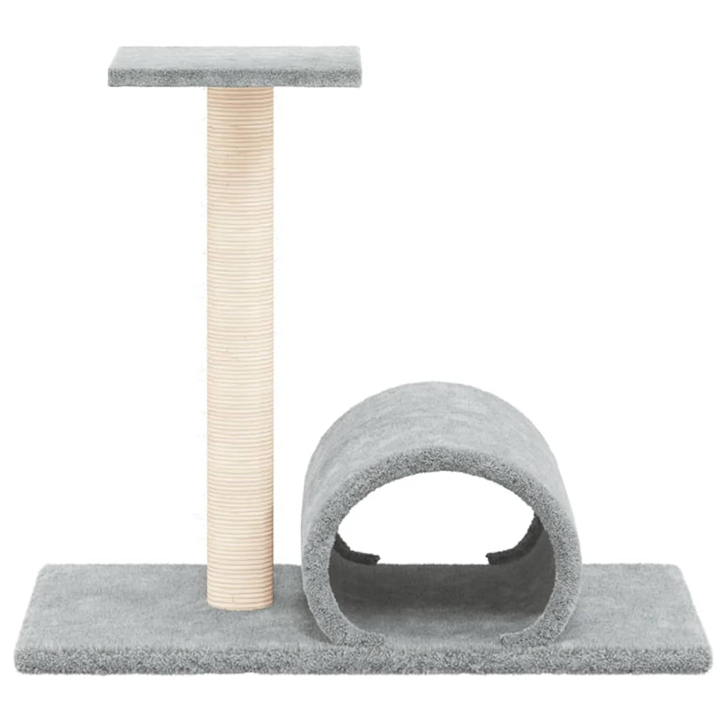 Vidaxl -Katzenmöbel mit Tunnel 60x34.5x50 cm hellgrau