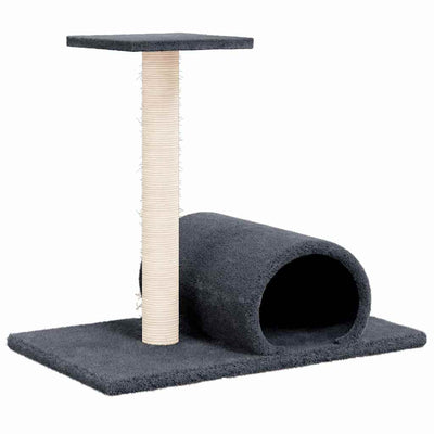 Vidaxl -Katzenmöbel mit Tunnel 60x34.5x50 cm dunkelgrau