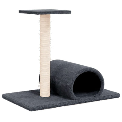 Vidaxl -Katzenmöbel mit Tunnel 60x34.5x50 cm dunkelgrau