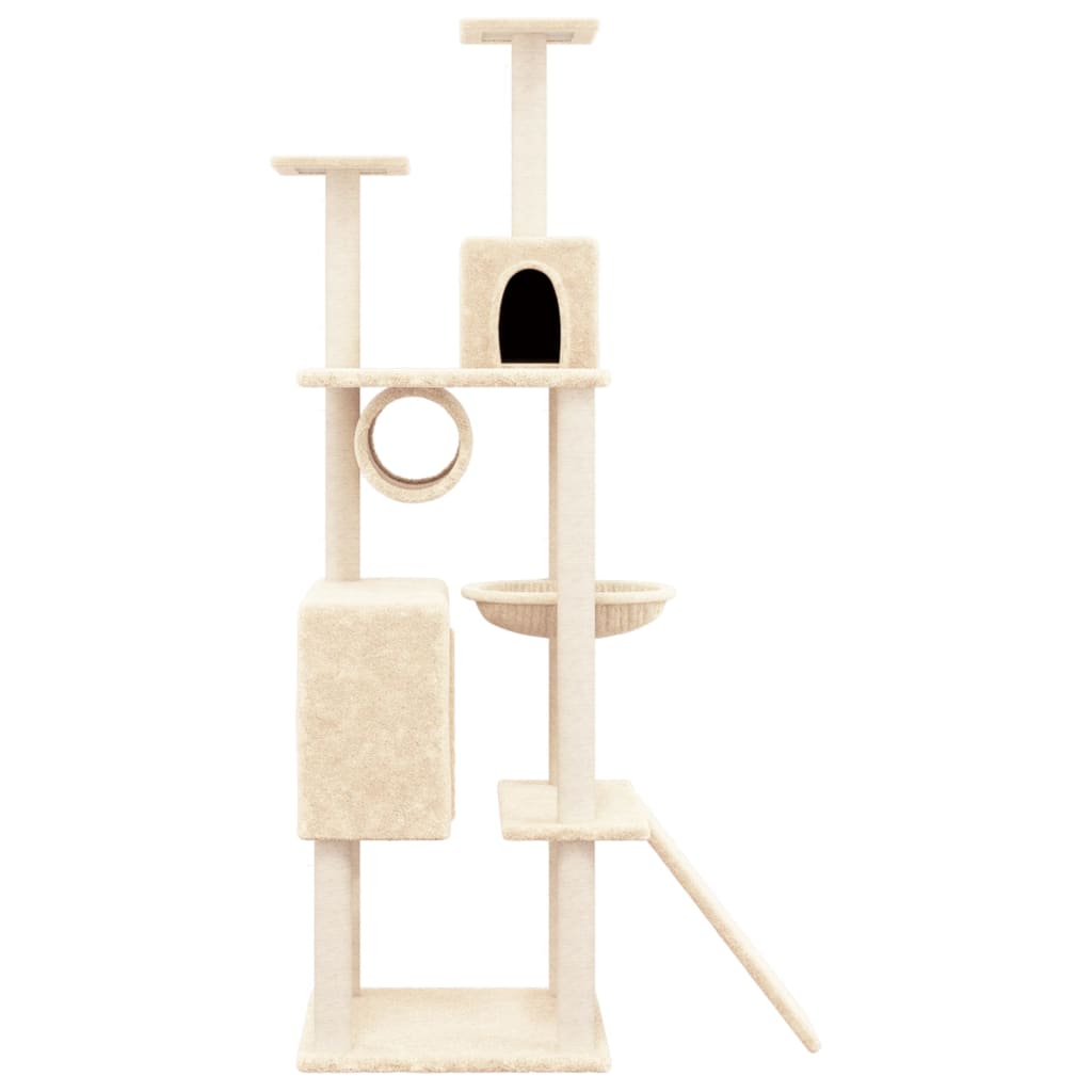 Vidaxl -Katzenmöbel mit Sisal -Kratzerpfosten 168 cm creme -gelenkt