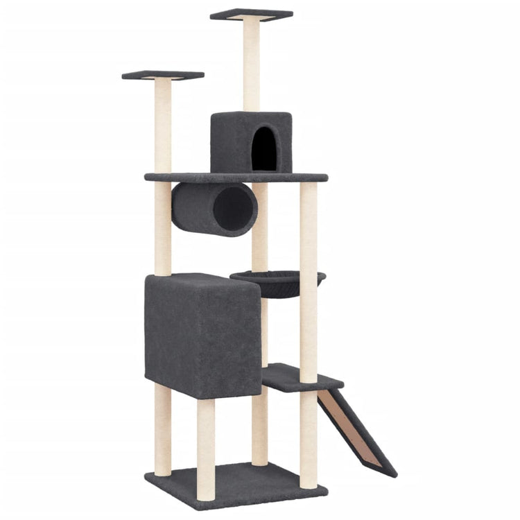 Vidaxl -Katzenmöbel mit Sisal -Kratzerpfosten 168 cm dunkelgrau