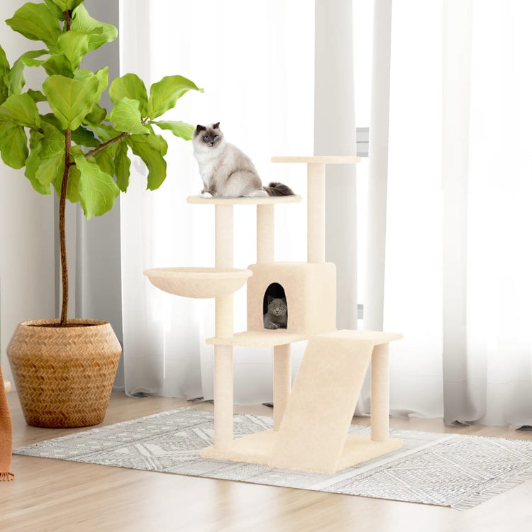 Vidaxl -Katzenmöbel mit Sisal -Kratzerposten 94 cm creme -gelenkt