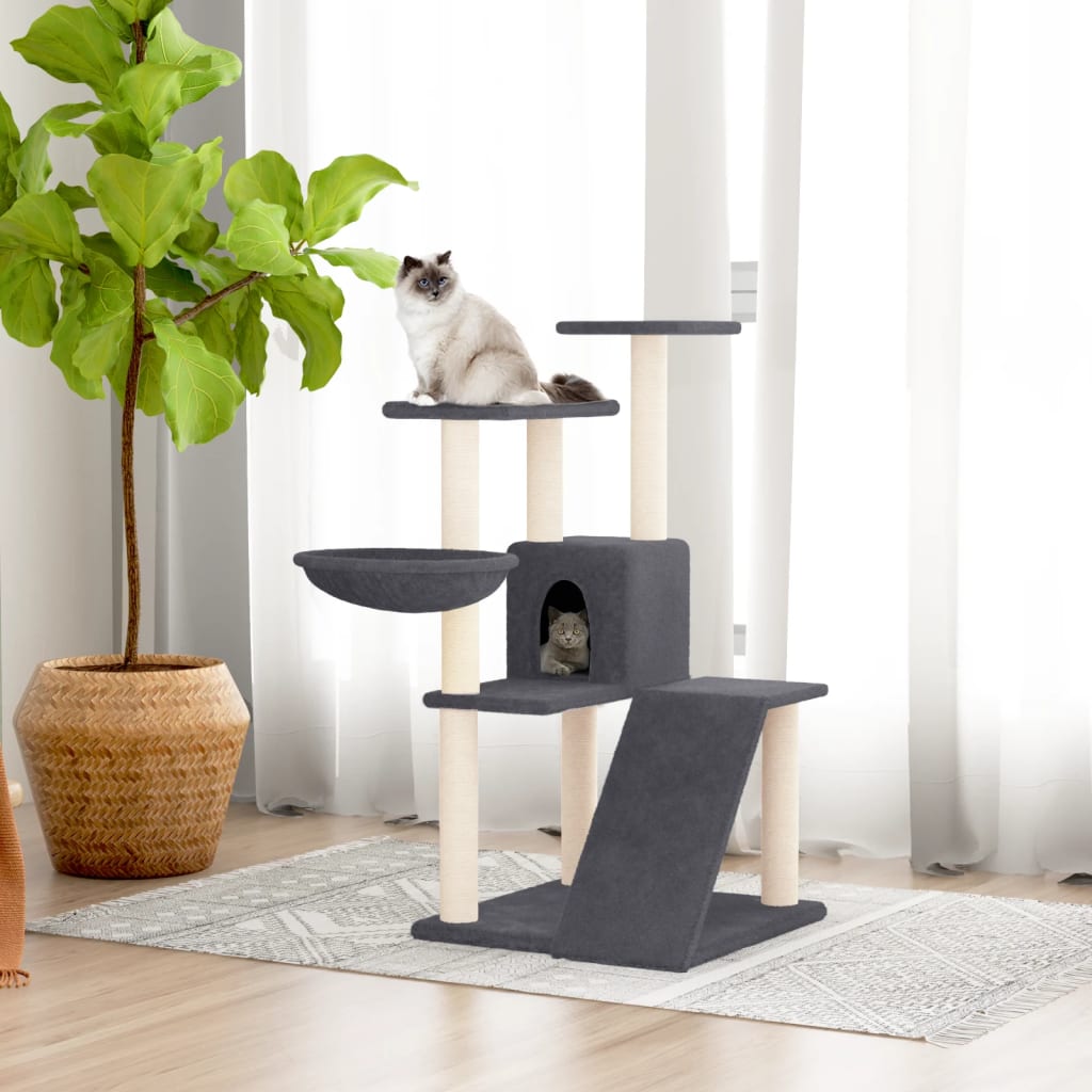 Vidaxl -Katzenmöbel mit Sisal -Kratzern 94 cm dunkelgrau