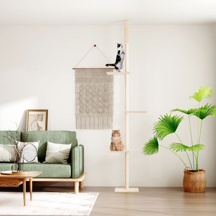 Vidaxl Cat Möbel Floor zu Decke 267.5-297,5 cm cremefarben