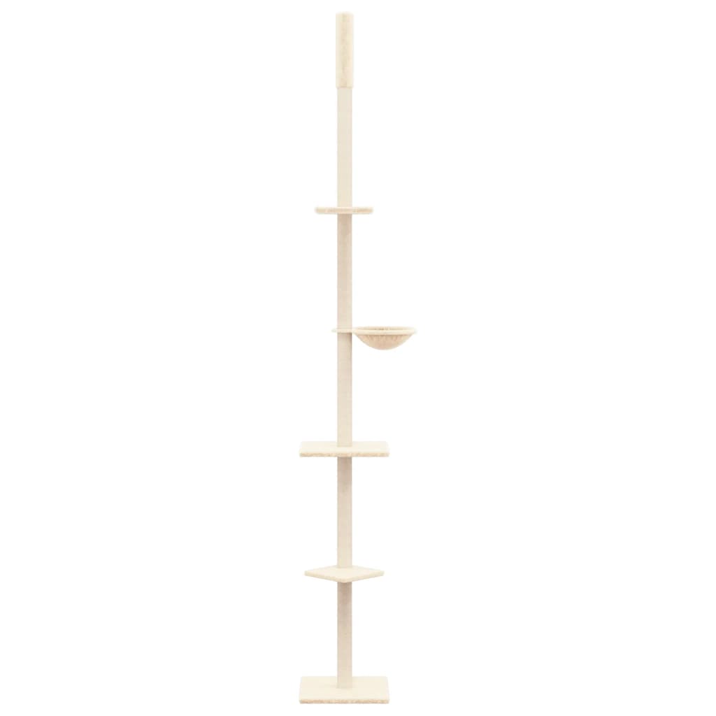 VIDAXL-Katzenmöbel Boden bis Decke 263.5-289,5 cm cremefarben