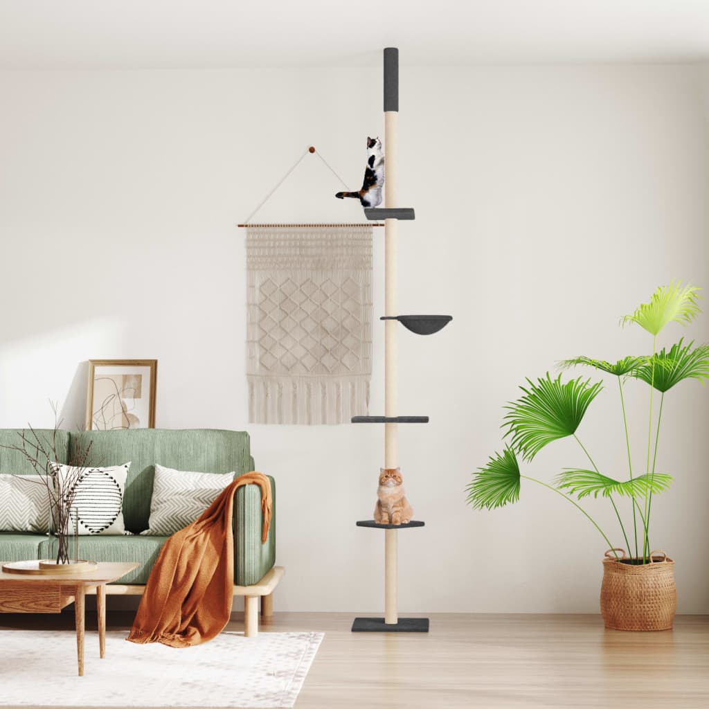 Vidaxl Cat Möbel Boden bis Decke 263.5-289,5 cm dunkelgrau
