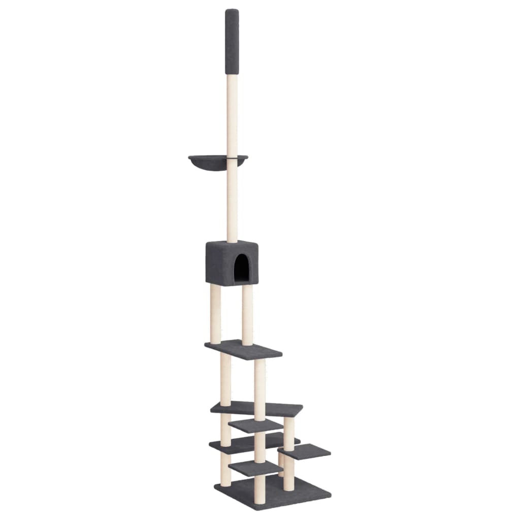 VIDAXL-Katzenmöbel Boden bis Decke 268.5-294,5 cm dunkelgrau