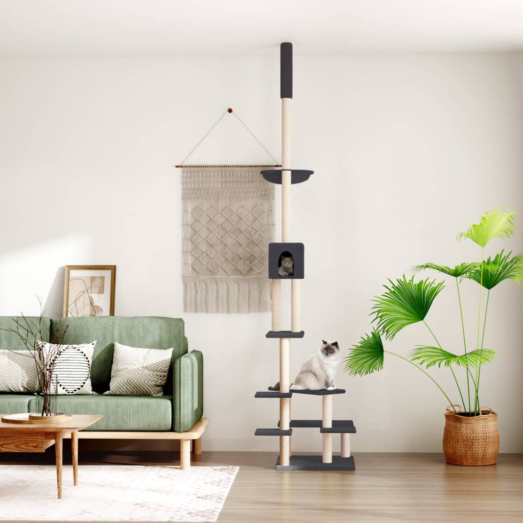 VIDAXL-Katzenmöbel Boden bis Decke 268.5-294,5 cm dunkelgrau