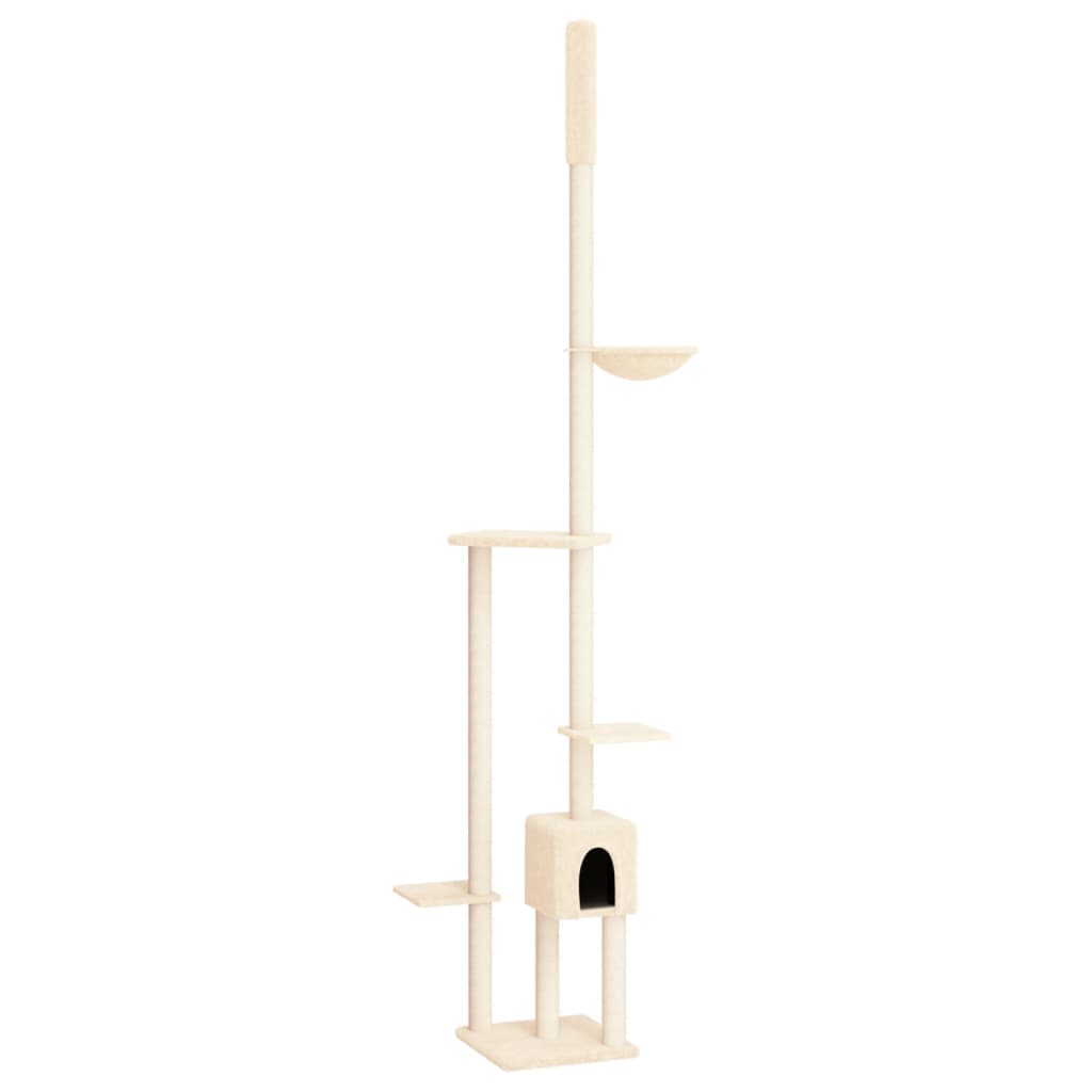 VIDAXL-Katzenmöbel Boden bis Decke 258.5-284,5 cm cremefarben