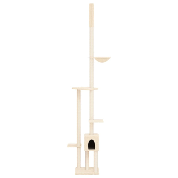 VIDAXL-Katzenmöbel Boden bis Decke 258.5-284,5 cm cremefarben