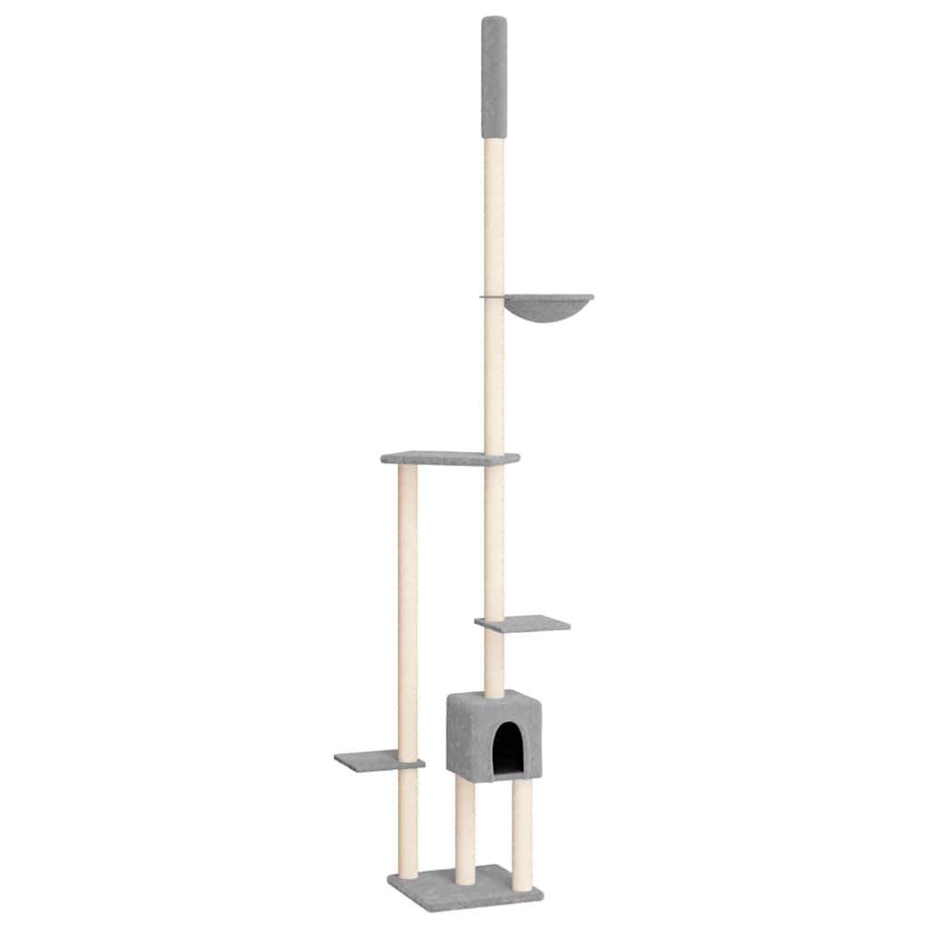 VIDAXL-Katzenmöbel Boden bis Decke 258.5-284,5 cm hellgrau