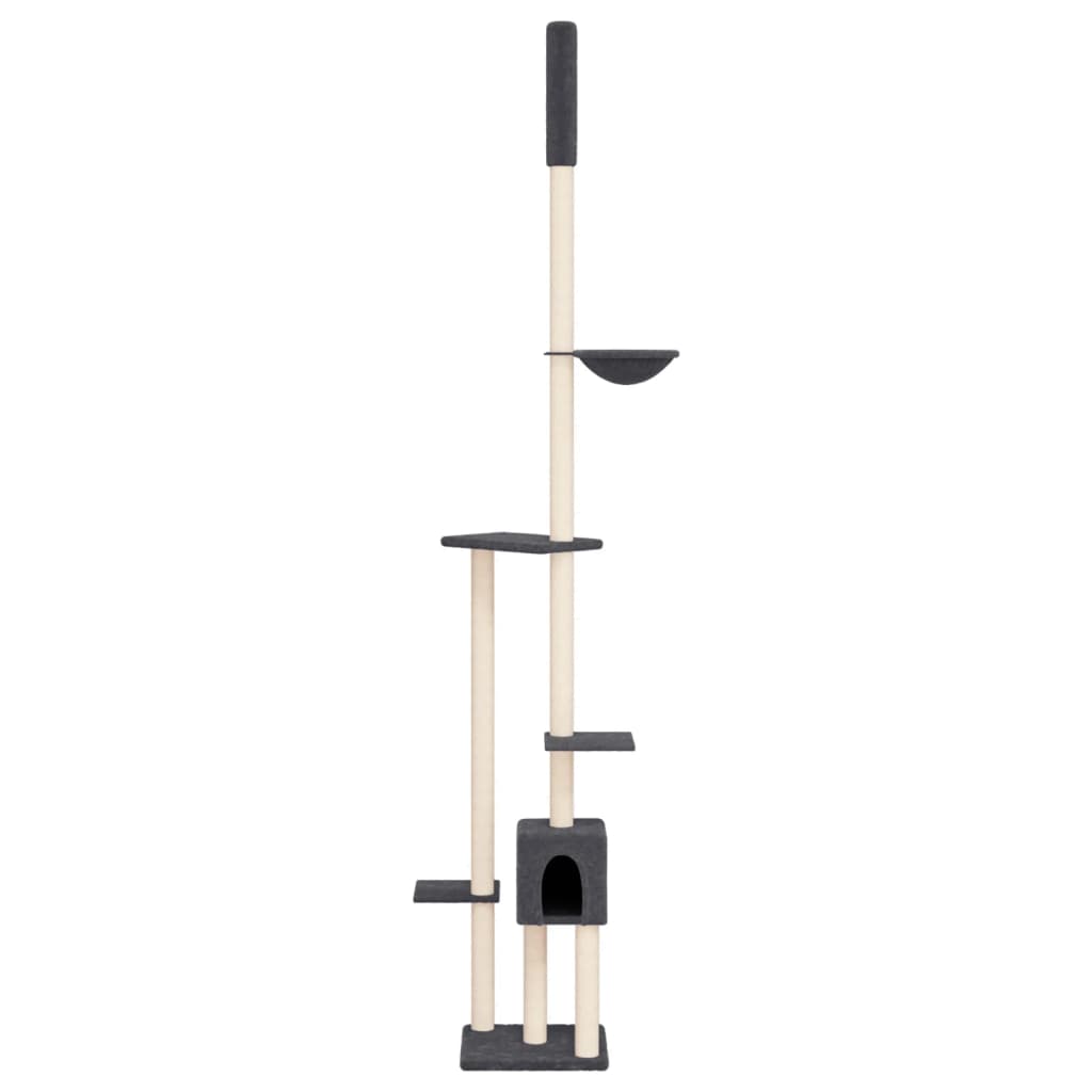 Vidaxl Cat Möbel Boden zu Decke 258.5-284,5 cm dunkelgrau