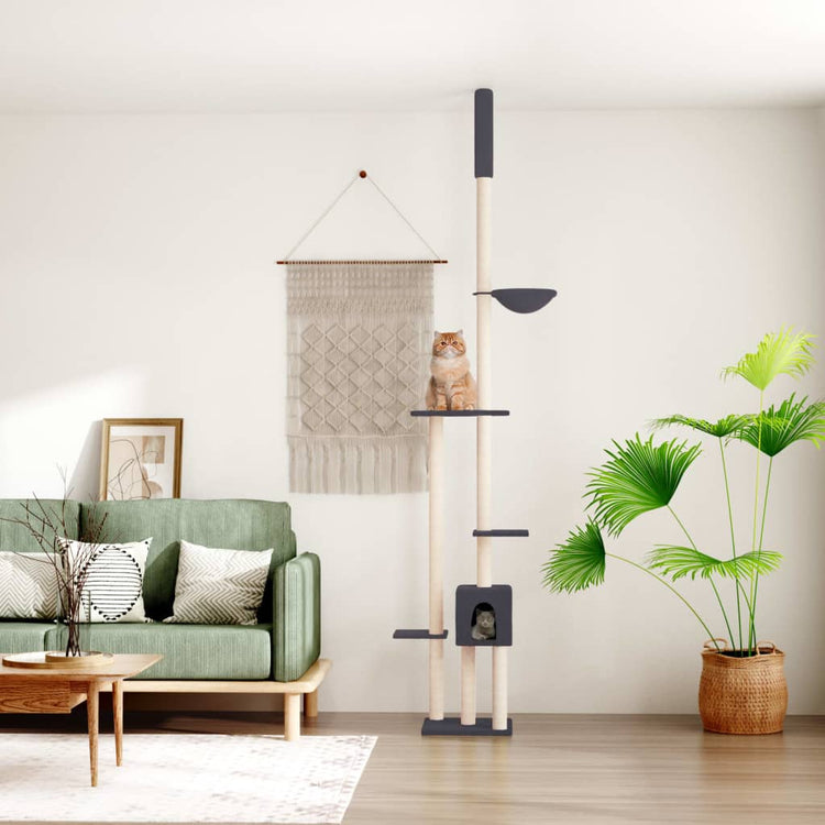 Vidaxl Cat Möbel Boden zu Decke 258.5-284,5 cm dunkelgrau