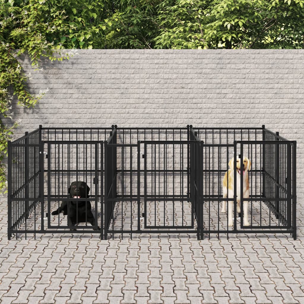 Vidaxl -Hundezwinger für außerhalb von 5,63 m² Stahl
