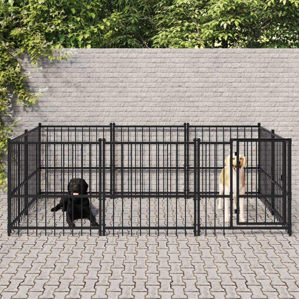 Vidaxl -Hundezwinger für außerhalb von 5,63 m² Stahl