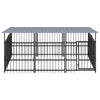 Vidaxl -Hundezwinger mit Dach 5,63 m² Stahl