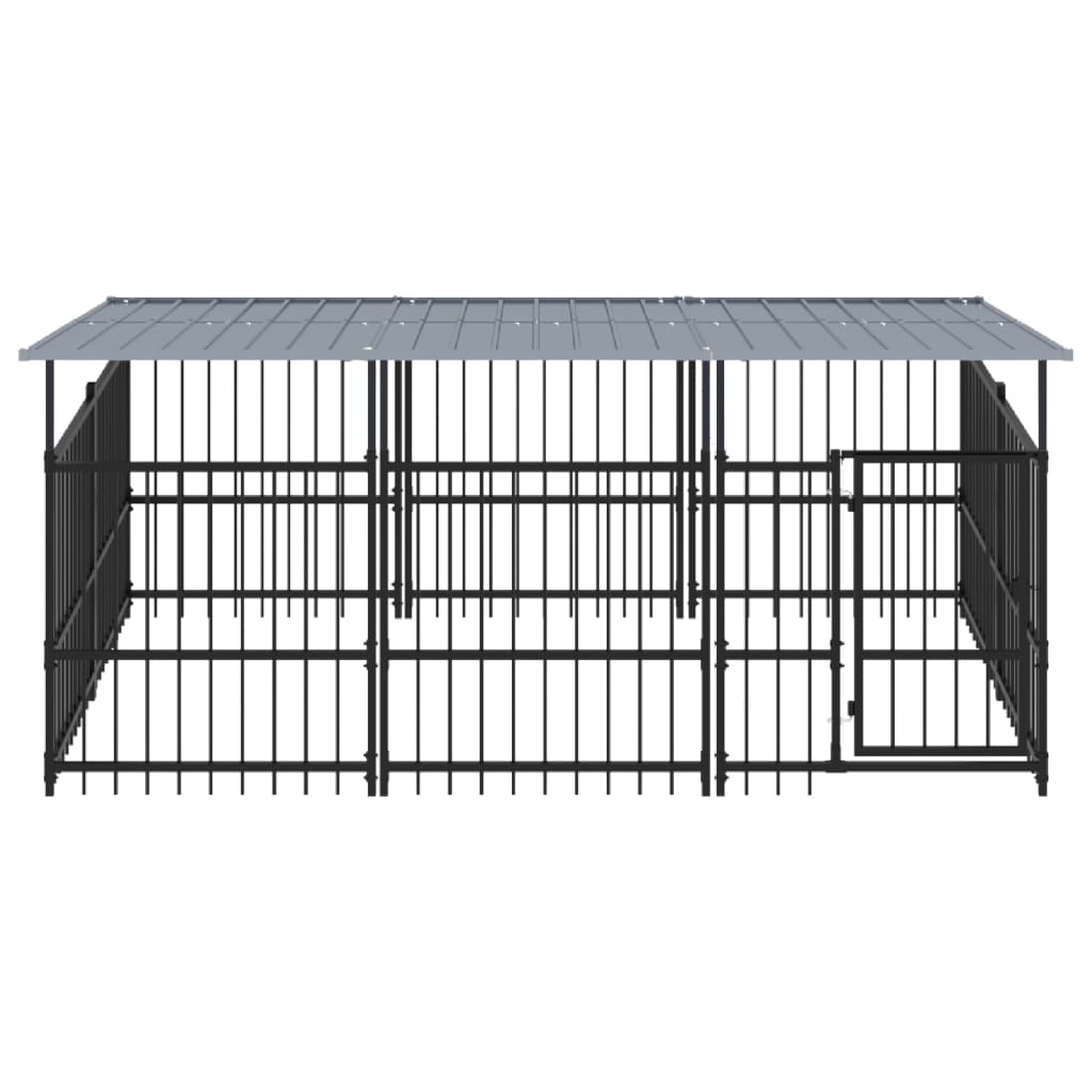 Vidaxl -Hundezwinger mit Dach 5,63 m² Stahl